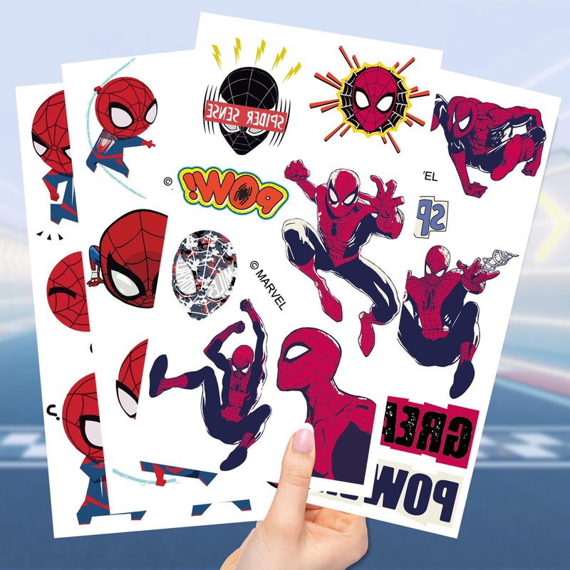 10 Sheets Spiderman Temporary Tattoos for Kids, Cool Birthday Party Favors, Cute Cartoon Decoration Sticker Gifts for Teen Girl Boys Home Activity Class Prizes Carnival Christmas Rewards