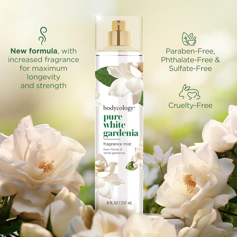 Long-Lasting Fragrance Body Mist | Pure White Gardenia Scent - 8 fl oz (Pack of 2)