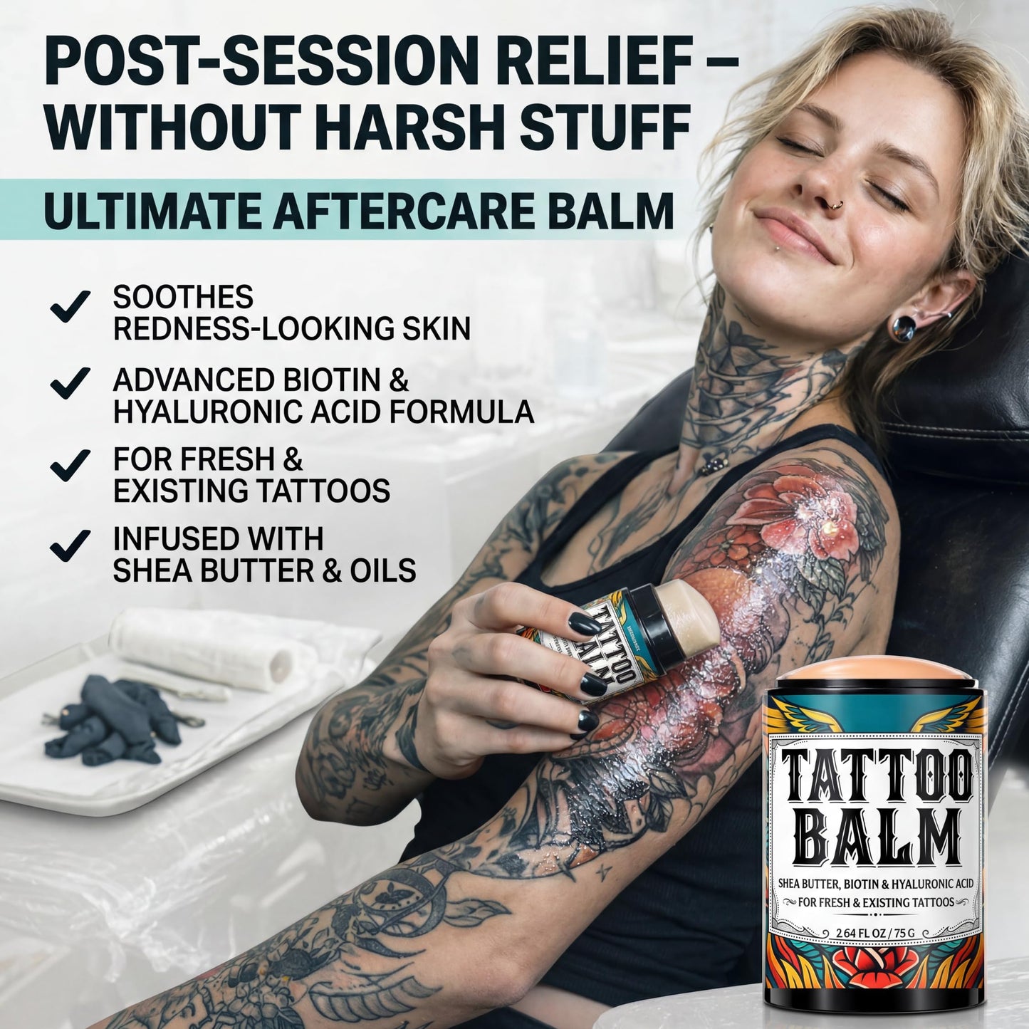 Tattoo Balm Stick Aftercare for Fresh & Old Tattoos, Healing Butter