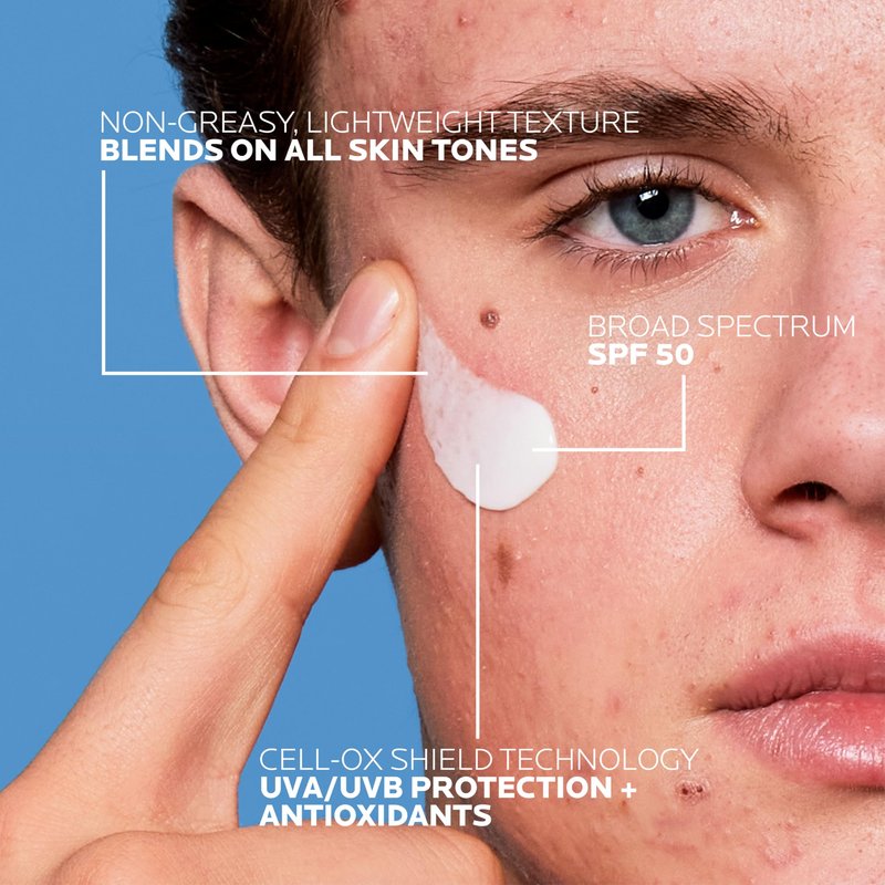 La Roche Posay Anthelios UV Control Sunscreen SPF 50, Daily Sunscreen for Face with Azelaic Acid, Broad Spectrum Invisible SPF Protection for Acne and Rosacea Prone Skin