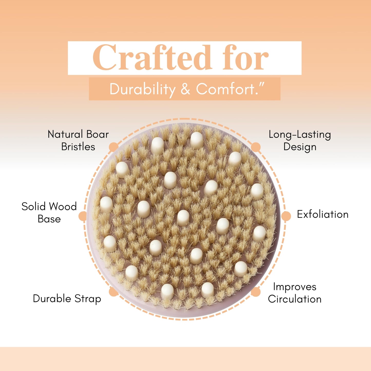 Wendmart 2 in 1 Dry Brushing Body & Face Contour Brush Set – Natural Boar Bristle Body Brush for Lymphatic Drainage, Cellulite & Exfoliation + Soft Facial Brush for Jawline Sculpting & Puffiness