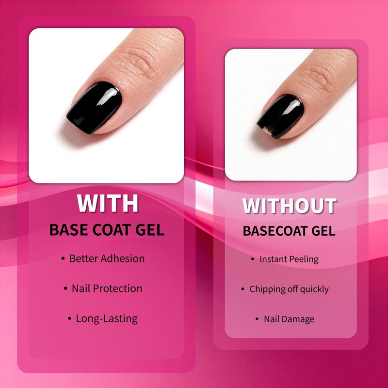 AmariMay Glossy Gel Top and Base Coat Set, 2 Pcs 15ml Clear Gel Nail Polish, Shine Finish and Long Lasting, Soak Off UV Light Cure for Nail Art DIY, Gift for Girls.