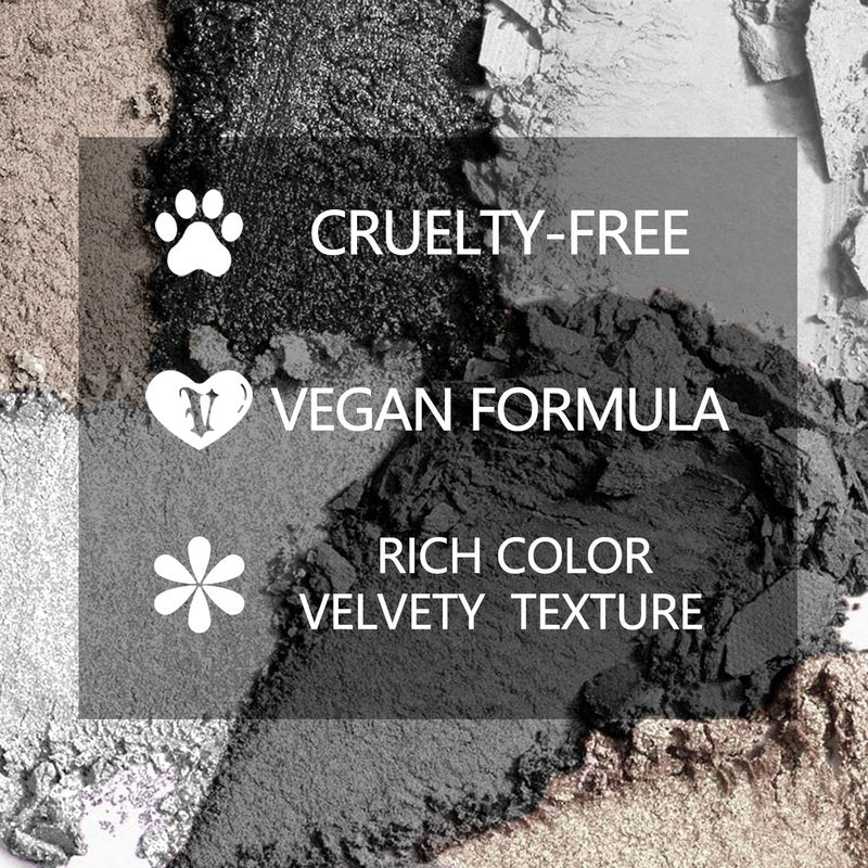 MAKI YIKA Black Grey Smokey Eyeshadow Palette Matte Black White Gray Silver Smoky Eye Shadow 9 Colors Eyeshadows Eye Makeup For Goth Look -9Black