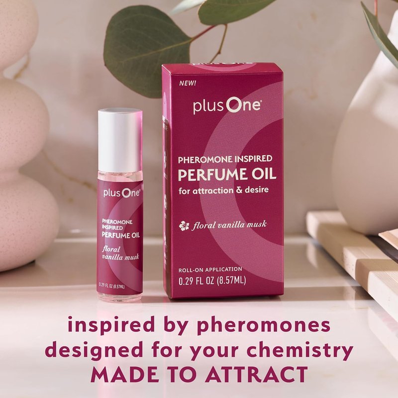 PlusOne Pheromone Inspired Perfume Oil - Floral Vanilla Musk Rollerball Fragrance | Long-Lasting Mood-Boosting Scent - 0.34 fl oz
