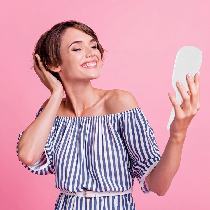 Jetec 8 Pcs Small Handheld Hand Mirrors 1X Compact Travel Makeup Mirror 3.15 x 7.09 in Mini Handheld Cosmetic Kid Mirror for Girl DIY Crafts Classroom Party Salon Favors (Black,White)