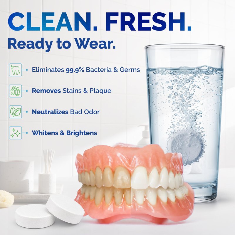 60 units Overnight Retainer & Denture Cleaning Tablets- Extra Strength, Best Cleaner Removes Bad Odor, Plaque, Stains from Retainers, Night Guards, Mouth Guard, & Dental Appliances.
