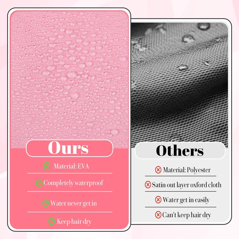 Mabor Large Shower Bonnet for Long Hair, Adjustable Flexi Shower Cap for Braids, Waterproof Jumbo Bath Bonnet for Women, Foldable Travel Essential