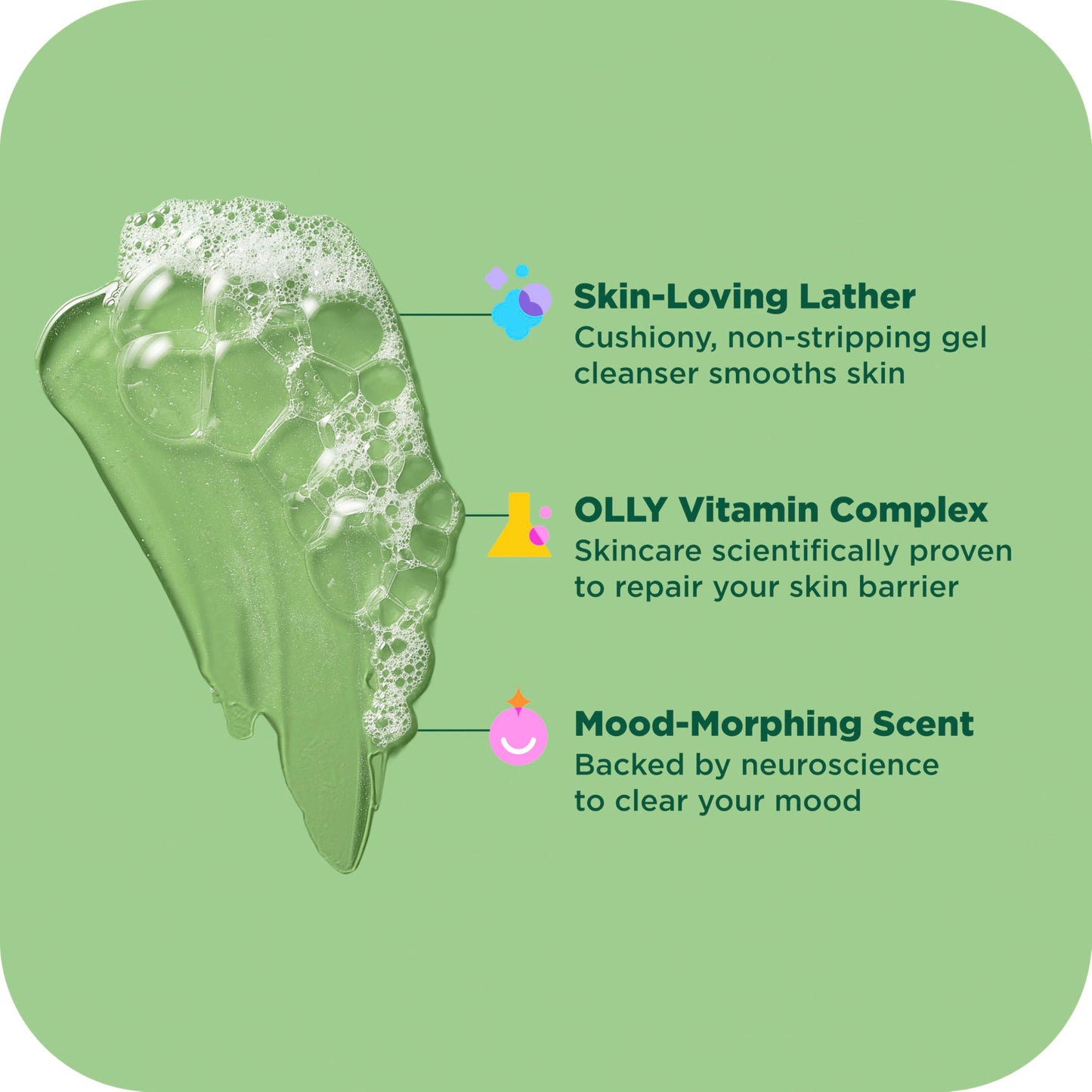 OLLY Body Wash Clear Mood + Skin with salicylic acid, niacinamide & vitamin A for smoother skin 17 Fl Oz