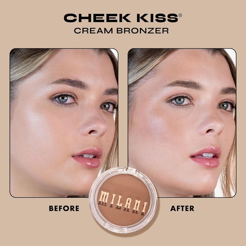 Milani Cheek Kiss Cream Bronzer - Vegan Soft Matte Finish | 110 Hey Honey, Lightweight Glow