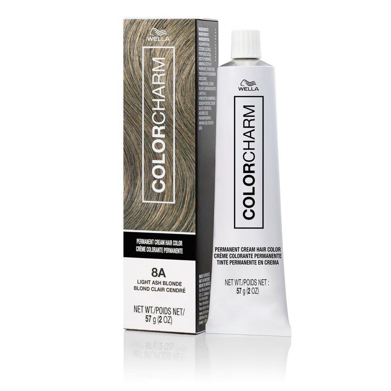 COLORCHARM Permanent Cream Hair Color, 8A Light Ash Blonde, 2 oz.