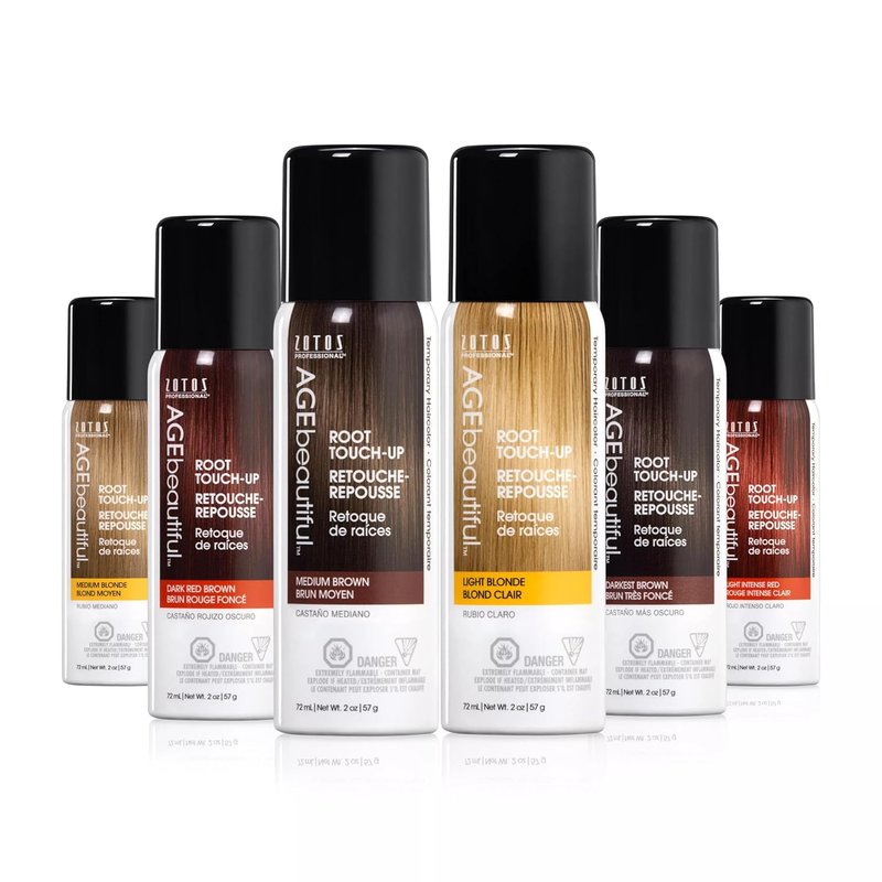 AGE Beautiful Root Touch Up Hair Color Spray - Temporary Gray Concealer for Volume & Thinning Patches | Water & Sweat Resistant