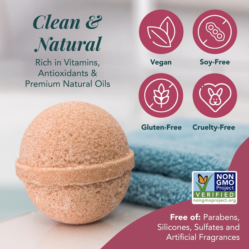 Saavy Naturals Bath Bombs – Relaxing Foaming Fizz Bubbles, Organic Bath Bombs for Women and Kids with Jojoba Oil - Gentle for Sensitive Skin - Made in USA - Bulgarian Rose (1 Pack) - 12 oz