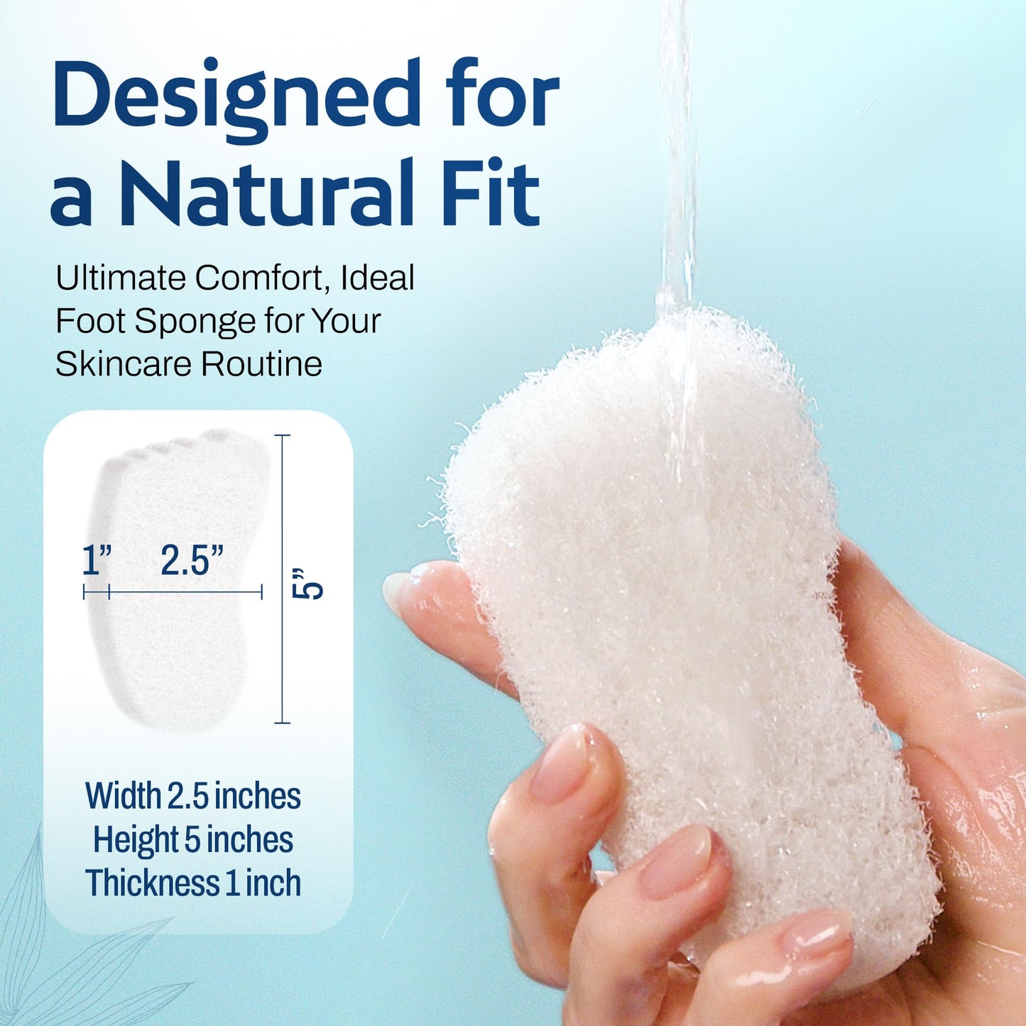 HartFelt Foot Exfoliating Sponge | Chemical-Free Foot Scrubbers for Smooth & Soft Feet | Gentle Sponge Pad for Callus Removal, Dead Skin & Cleansing | Made in USA - 6 Count