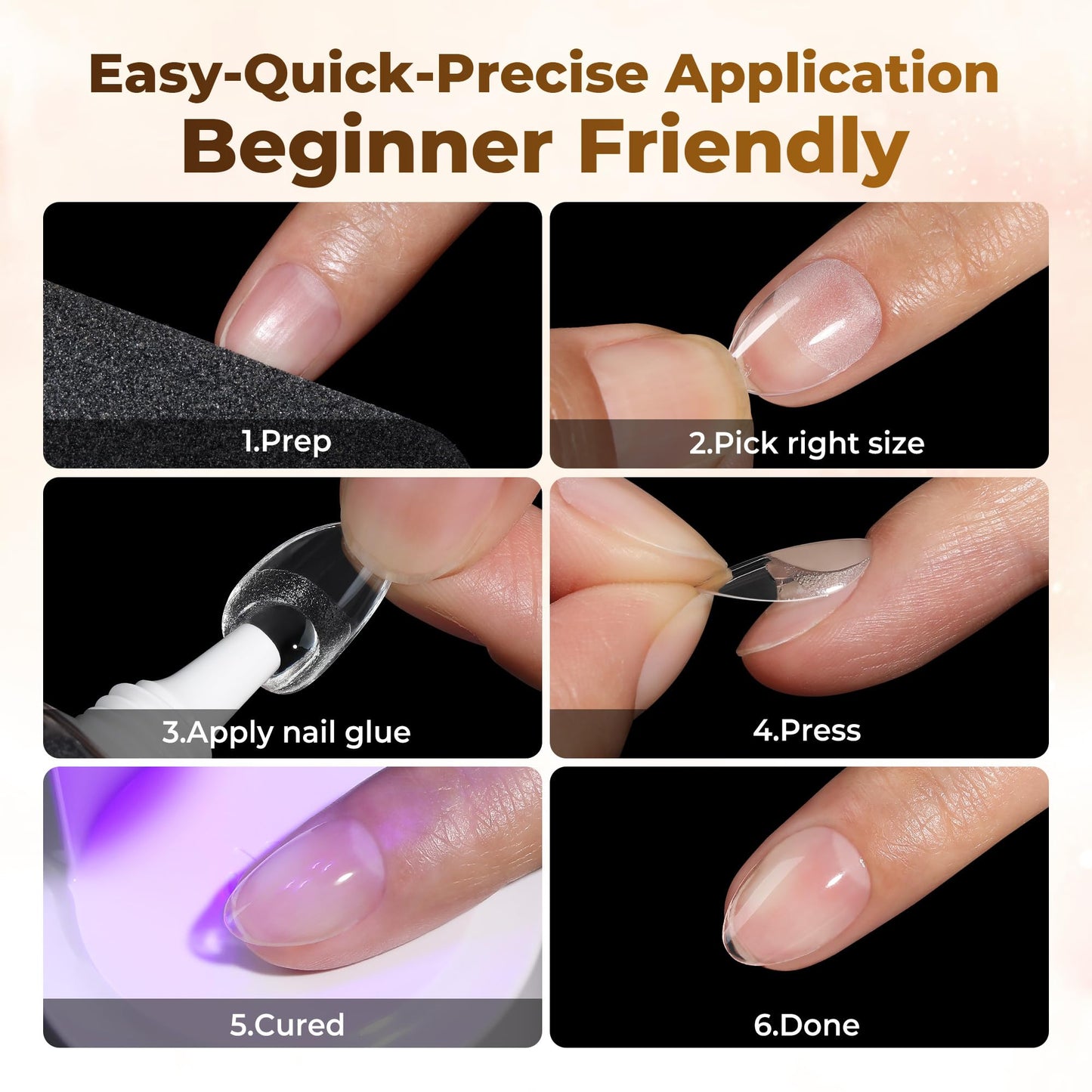 UNA GELLA Extra Short Almond Nail Tips Full Cover 504PCS Gel Nail Tips Short Almond Shaped Nails Tips Soft Gelly Gel Clear Fake Nails Tip for Acrylic Nail Tip Soak Off Home DIY Salon Nails 12 Sizes