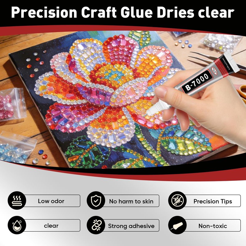 8 PCS 15ml B7000 Glue Clear with Precision Tip, Bedazzling Glue, Super Glues, Rhinestone Glue for Nail, Craft Glues, Jewelry Making, Nail Art, DIY, Makeup, Shoes