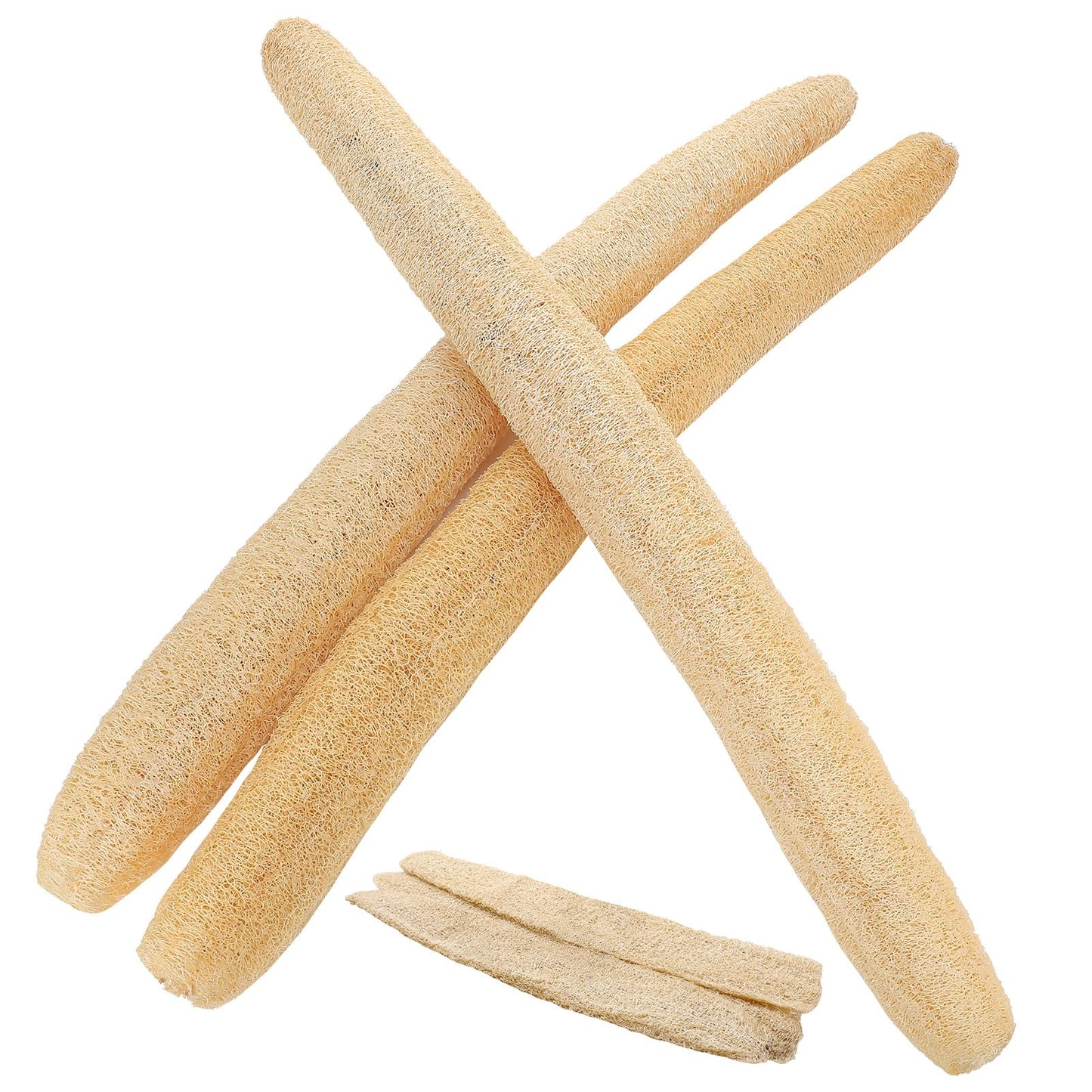ZhouBoat 3 PCS 27.6-31.5 inch Large Natural Loofah Sponge Organic Exfoliating Scrubber for Shower Bath Body Dish Cleaning for Men Women