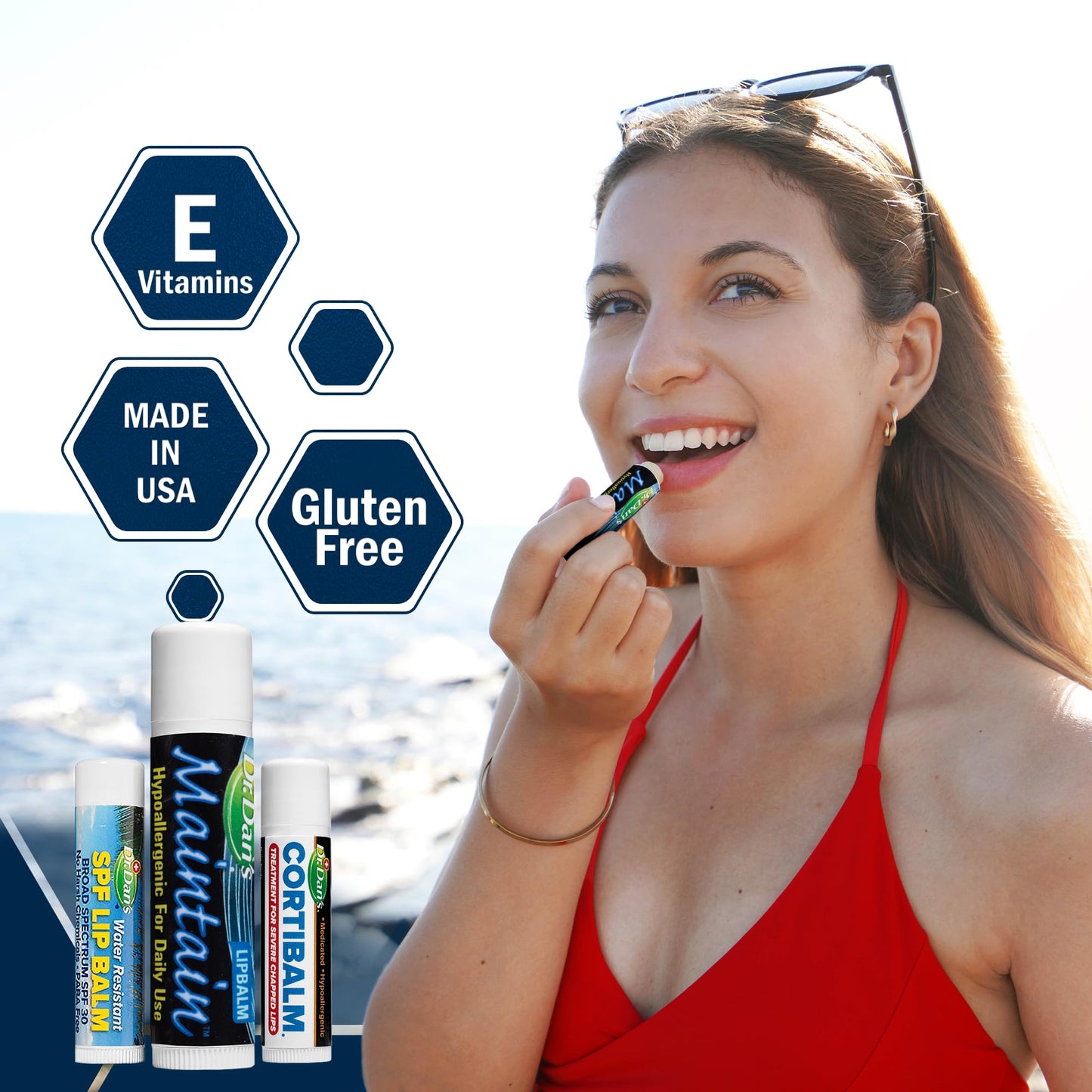 Dr. Dan's Complete Lip Care Kit - SunScreen SPF 30, CortiBalm for Chapped Lips, and Maintain Balm Moisturizer - Soothing Trio for Ultimate Health