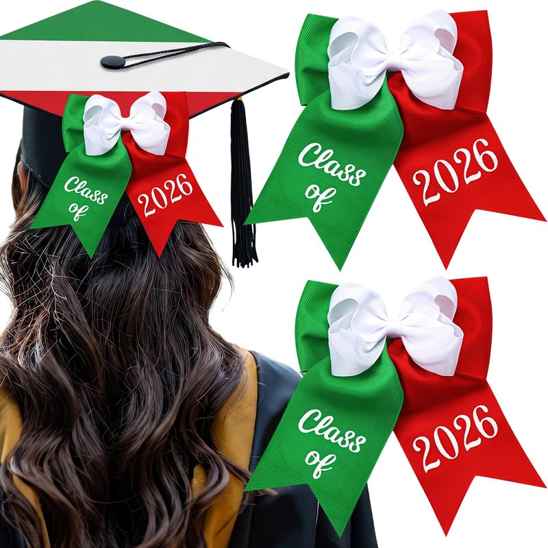HunnmingRe 2 Pcs Mexican Graduation Cap Bow Decorations for Class of 2026 College High School Grad Hat Topper Bows Graduation Party Supplies
