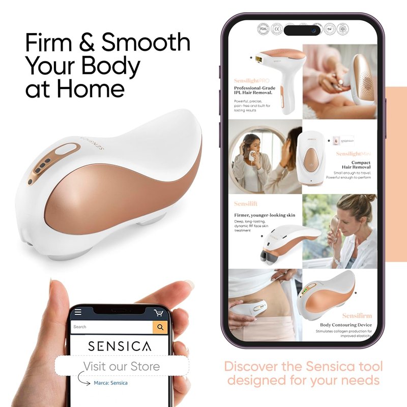 Sensica Sensifirm Radio Frequency Skin Tightening Device for Body – RF Body Sculpting Tool for Thighs & Buttocks, Firming & Smoothing, Cellulite Remover For Legs, At-Home Skincare Machine