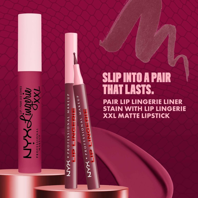 NYX PROFESSIONAL MAKEUP Lip Lingerie Liner Stain, Seamless Make Up with All-Day Stain, Waterproof Lip Stain Finish - Up To No Good