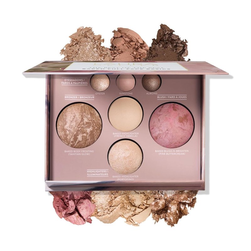 Laura Geller New York Baked Palette - 7-in-1 Full Face Makeup Set | Bronzer, Blush, Highlighters & Eyeshadows - Travel-Friendly