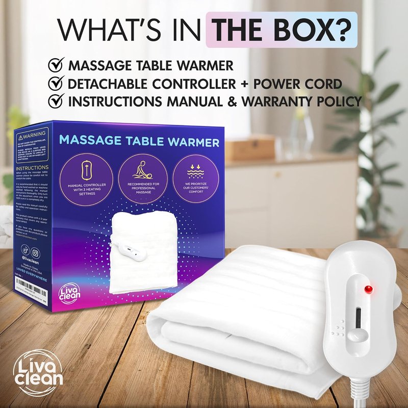 Skiennix Massage Table Warmer - Electric Heated Blanket with 3 Temperature Settings | 70.8” x 29.5” for Spa Therapy