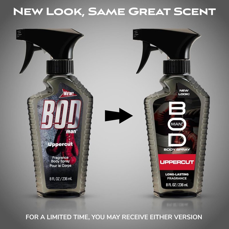 BOD Man Fragrance Body Spray - Upper Cut Scent, 8 Fl Oz | Long-Lasting Freshness