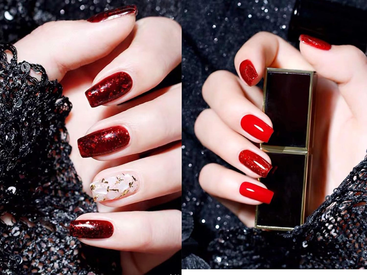 Vishine Glamour Red Gel Nail Polish Kit - 6 Soak Off Colors | 8ML Bottles for Stunning Manicures