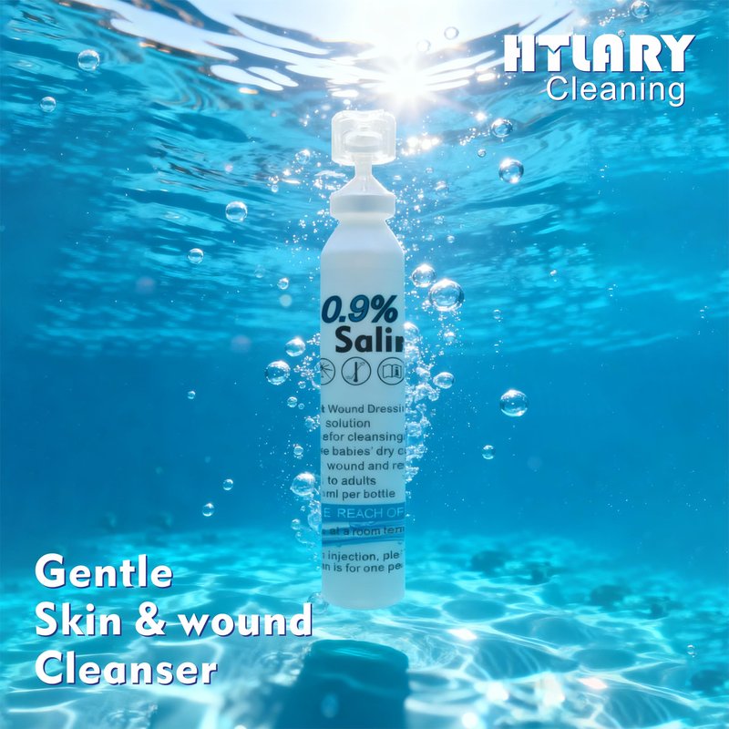 HTLARY Sterile Saline Solution, 20-Pack Skin and Wound Cleanser, 0.9% Sodium Chloride Wound Wash & Nasal Rinse