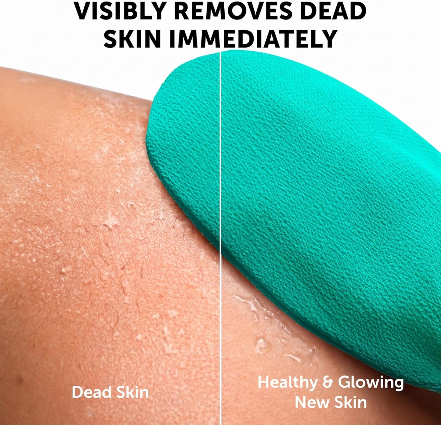 Valitic Exfoliating Glove Body Scrubber - Korean Style Dead Skin Remover & Shower Exfoliator | Turquoise Pair