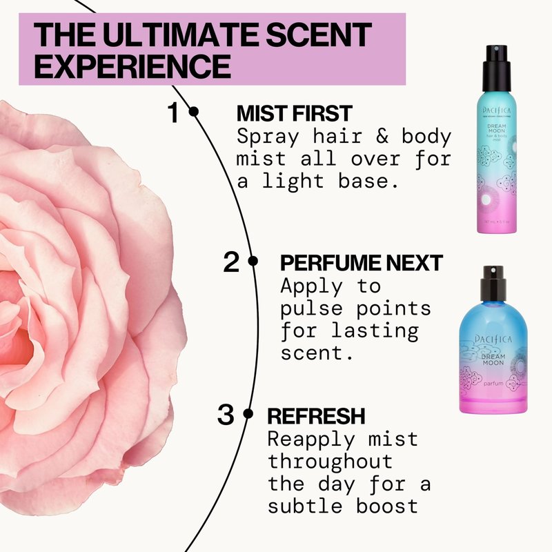 Pacifica Dream Moon Spray Perfume 2 fl oz – Bergamot, Pink Rose, Vanilla, Sandalwood & Patchouli – Clean, Vegan & Cruelty-Free Natural Perfume