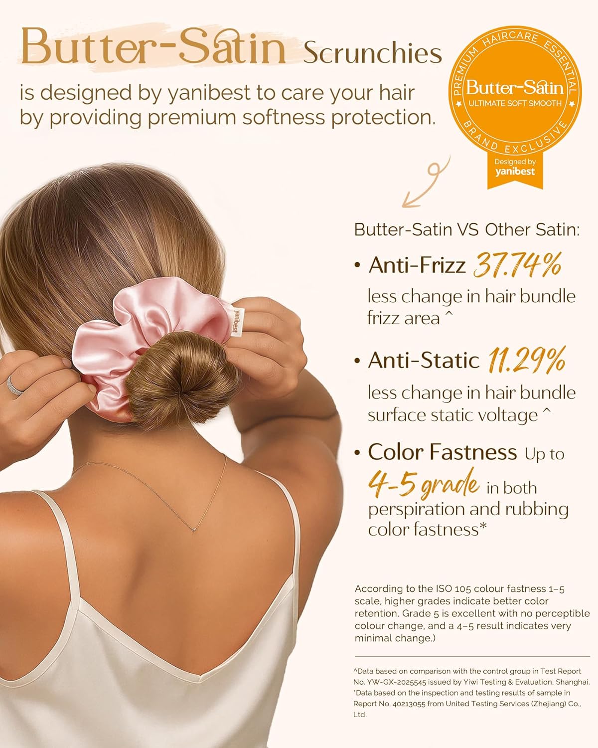 Yanibest Satin Scrunchies - 8 Pcs Soft Silk Hair Ties for No-Damage Ponytails | Women's Hair Accessories