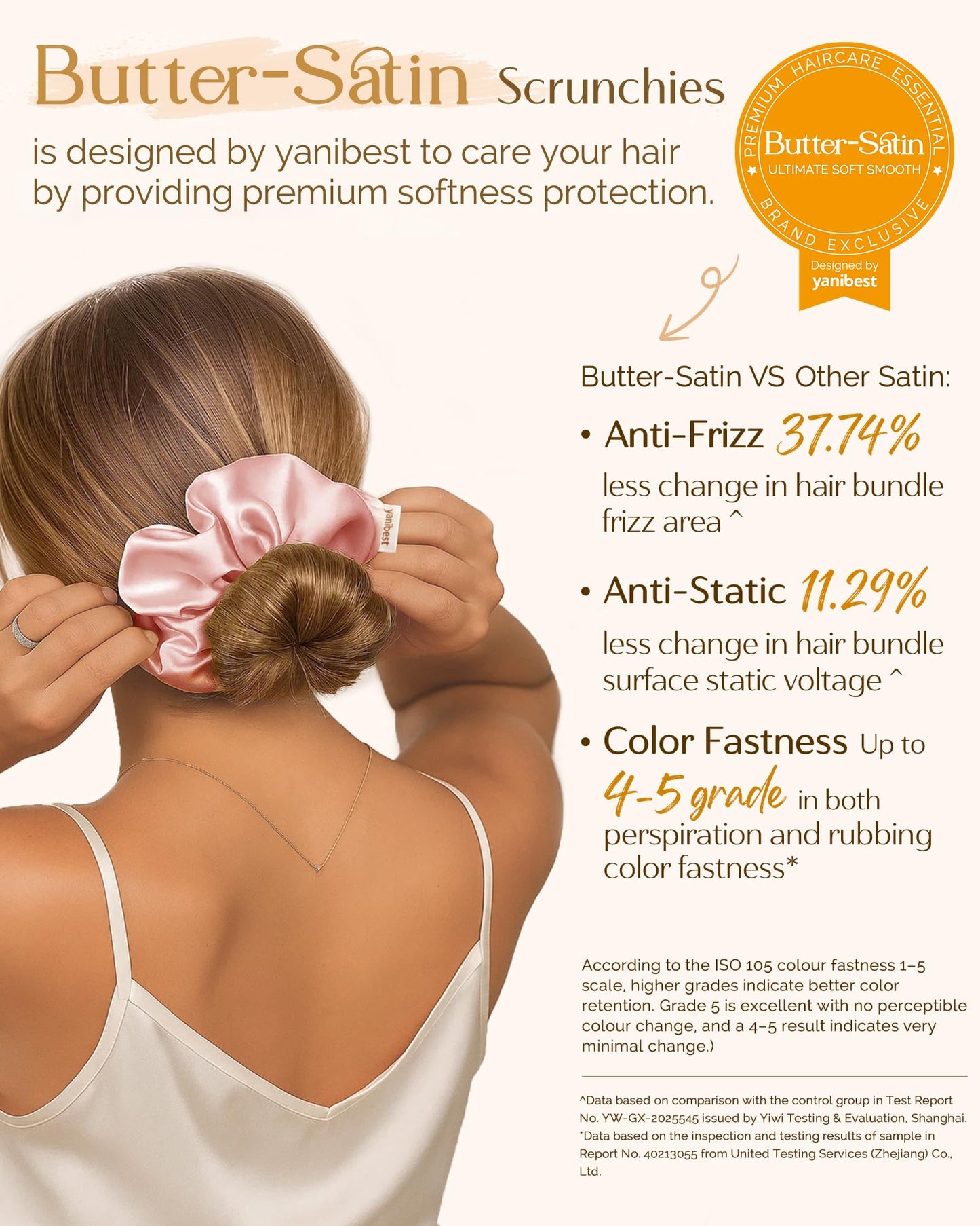 Yanibest 8 Pcs Satin Scrunchies - Silk Scrunchies Ponytail Holders, Soft Satin Hair Ties No Damage, Hair Accessories for Women