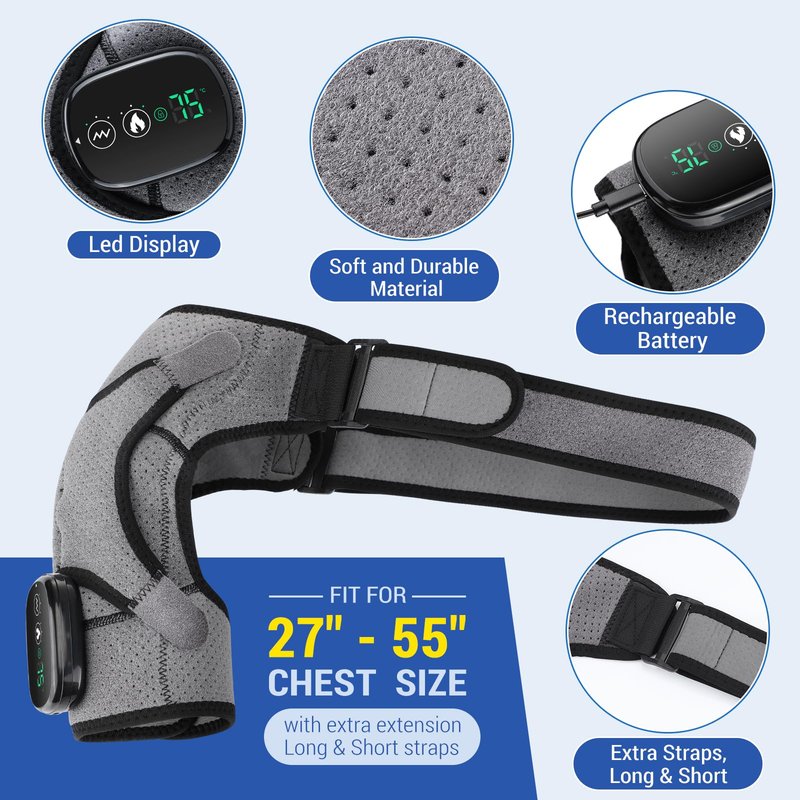 Shoulder Heating Pads for Rotator Cuff Pain, Heated Shoulder Wrap Brace for Men Women