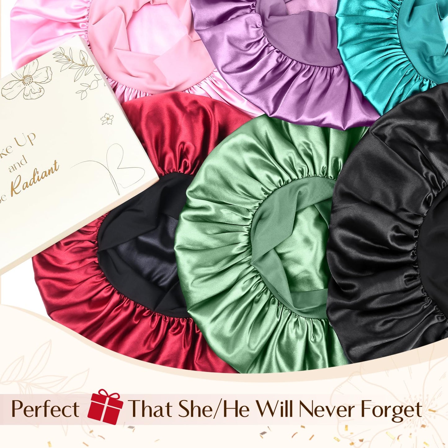 YANIBEST Silk Bonnet for Men Women Hair Bonnet for Sleeping Double Layer Satin Bonnet for Natural Curly Hair Unisex Sleep Cap, Purple