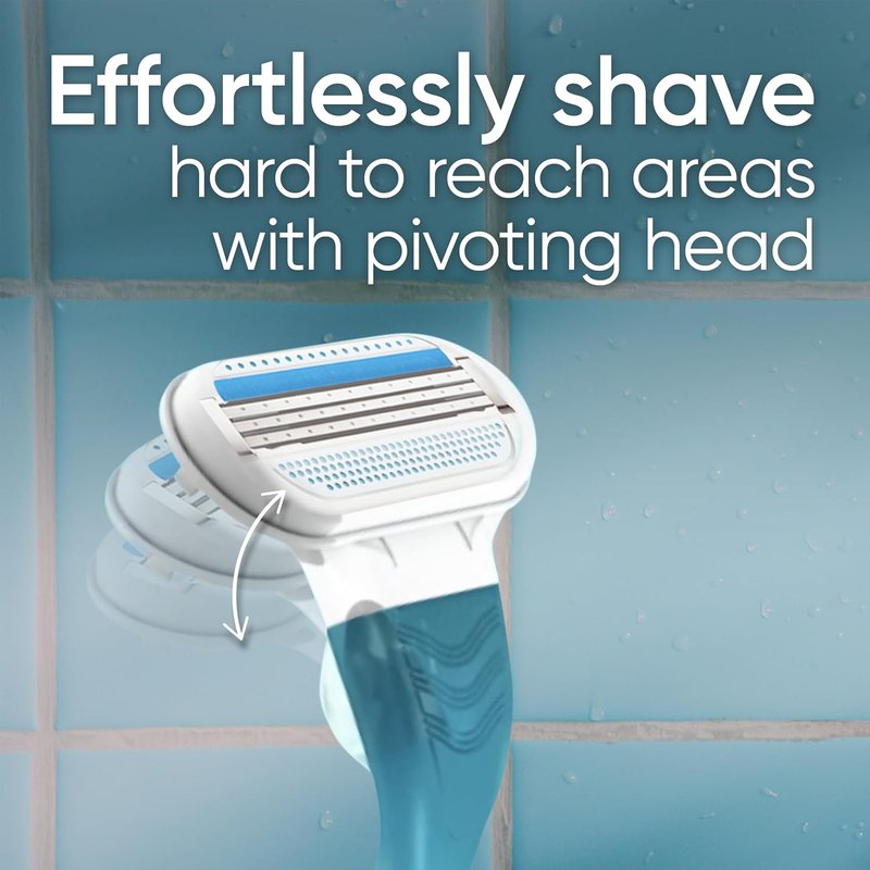 Gillette Venus Smooth Women's Razor - Soft-Grip Handle + 6 Refills for Effortless Shaving