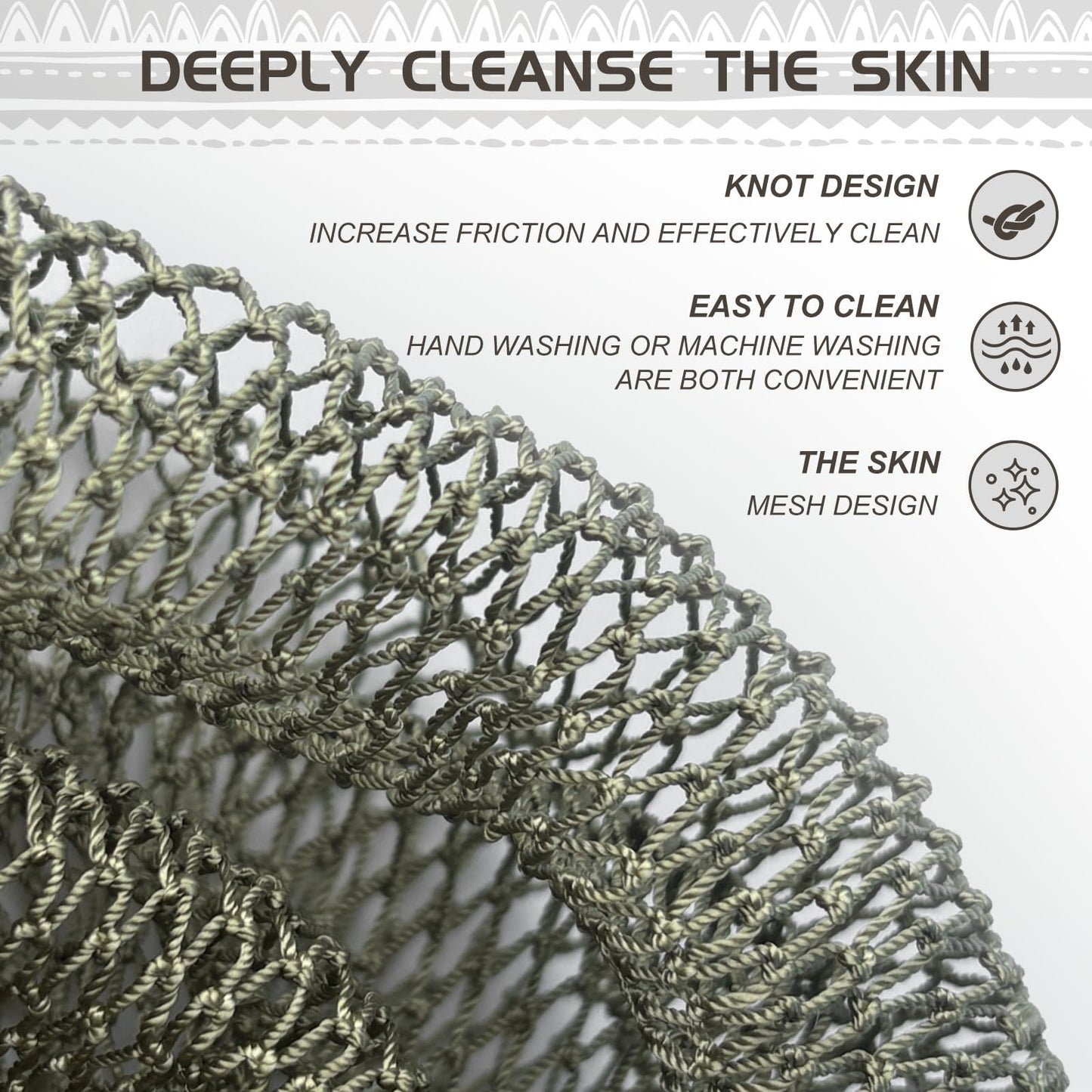 SPMKTBOZAI African Net Sponge Authentic, Loofah Exfoliating Body Scrubber Bath Sponge, African Exfoliating Net Sponge Back Scrubber Washcloth for Shower, Body Care Bathing Accessories (Blue)