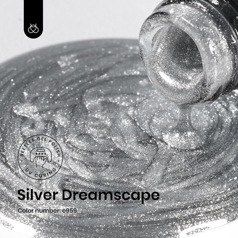 Beetles Cat Eye Gel Nail Polish - 9ml Silver Glitter Dreamscape | Soak Off LED Manicure for DIY Art