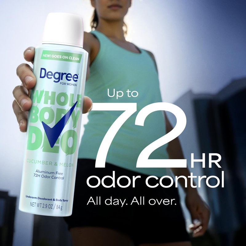 Degree Women Deodorant Spray Cucumber & Melon Scent Aluminum Free 72H Odor Protection 2.9 FO