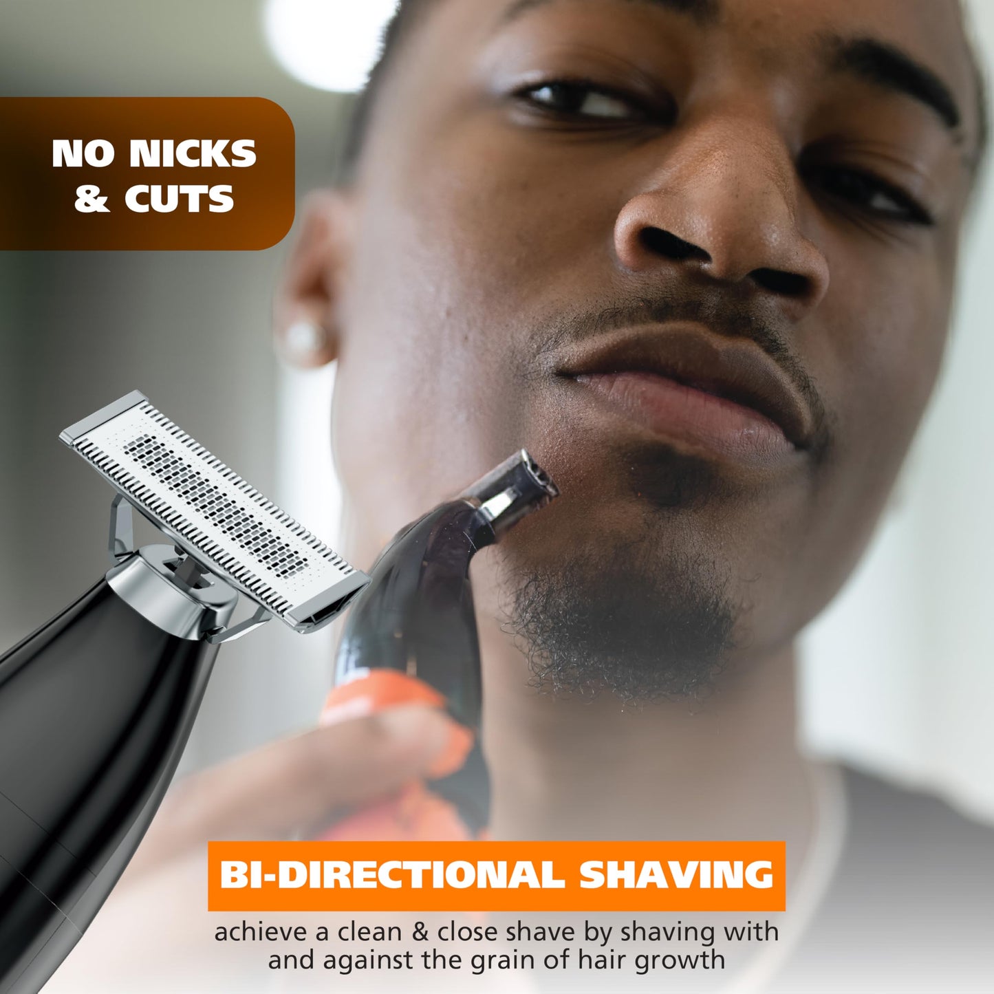 Wahl Trim Ninja Hybrid Electric Shaver for Facial Hair & Nose Grooming – 2 Heads - Bi-Directional Electric Beard Trimmer for Men – Precision Ear & Nose Hair Trimmer for Men – Model 3030114