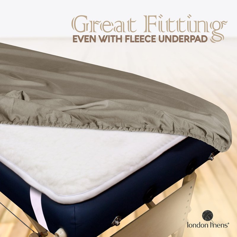 LONDON LINENS Soft Microfiber 3-Piece Massage Table Sheets - Super Lightweight, Stain and Wrinkle Resistant - Includes Table Cover, Fitted Sheet, and Face Rest Cover (walnut)