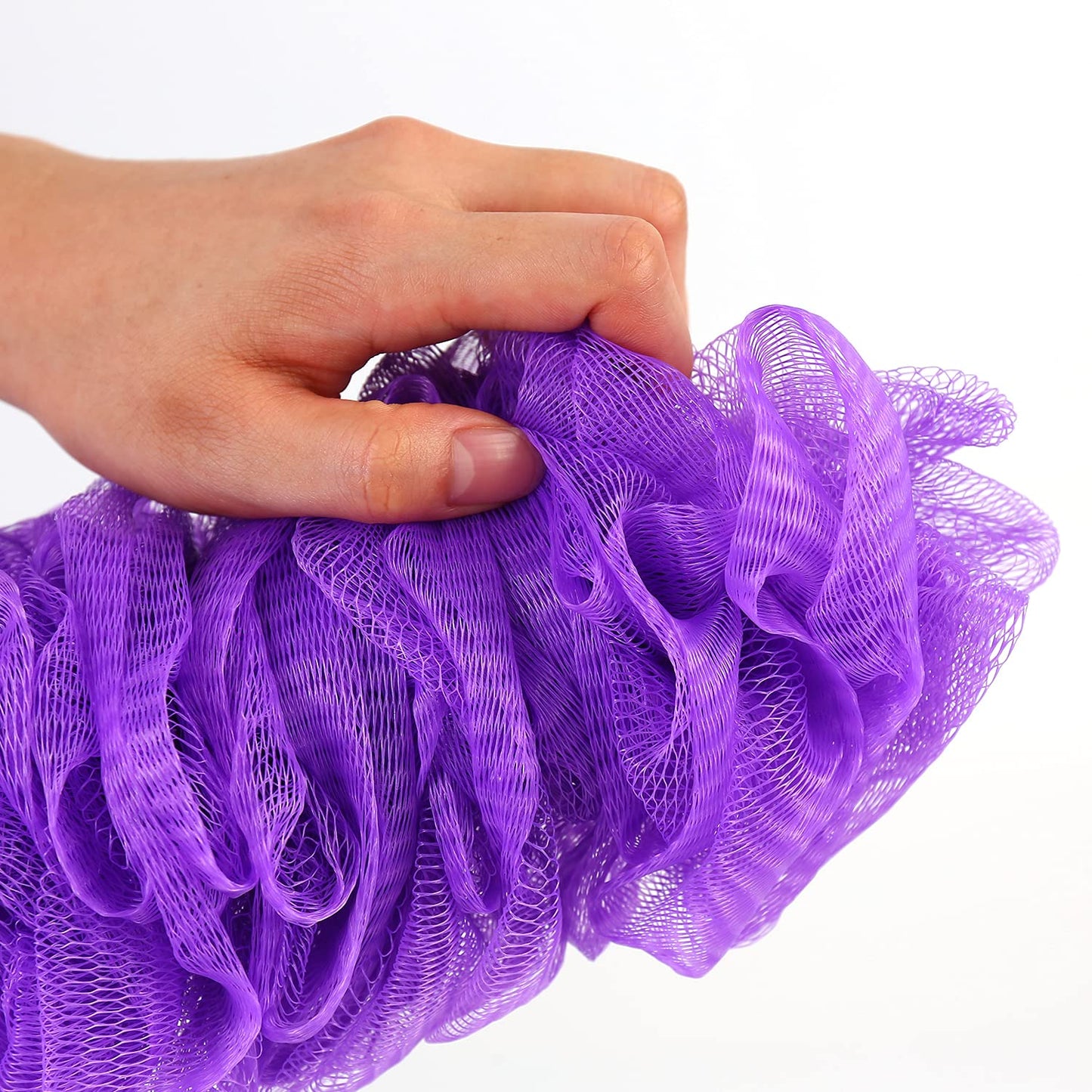 Back Scrubber Brush Long Handle for Shower, Loofah On a Stick Sponge Back Brush, Body Exfoliator Scrubber Bath Brush for Men Women, Exfoliating Cleaning Back Scrubber (2 Pack-Green+Purple)