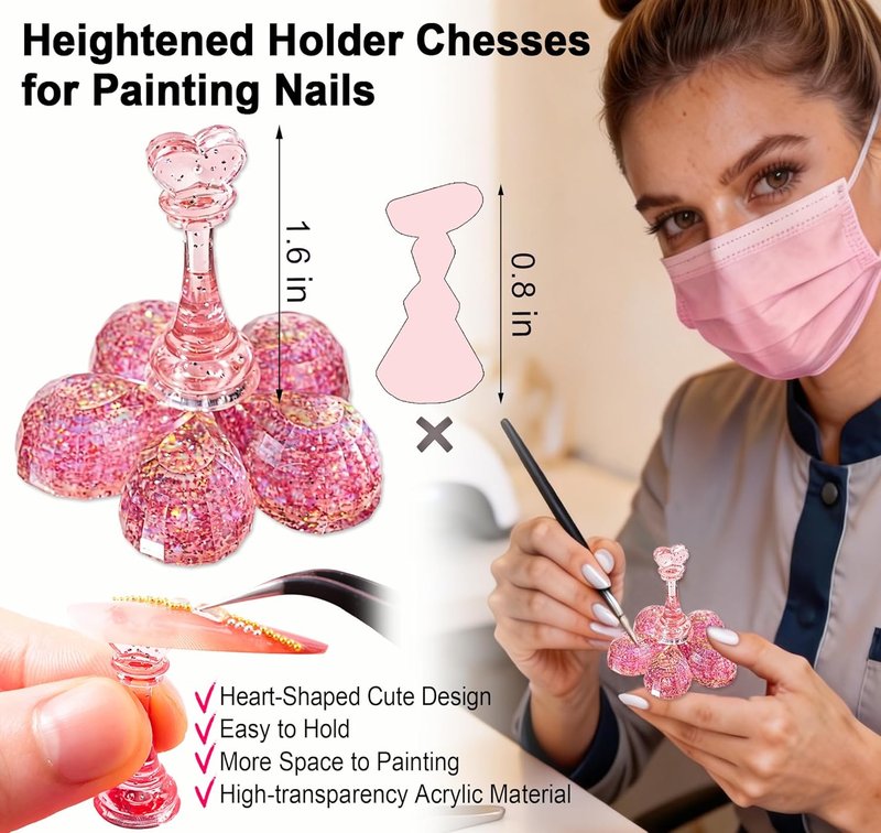 Magnetic Acrylic Nail Stand - Strong Holder for Press-On Nails | Ideal for Painting & Design Practice, No Magnetism Loss