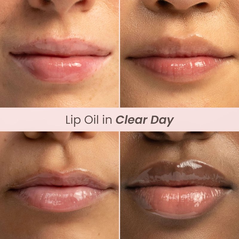 Burt's Bees Lip Oil Clear Day, Instant Hydration, Nourishes and Softens Lips, Tint Free, High Shine Finish, Responsibly Sourced Jojoba Oil, Non Sticky, Wand Applicator, 0.15 Ounce
