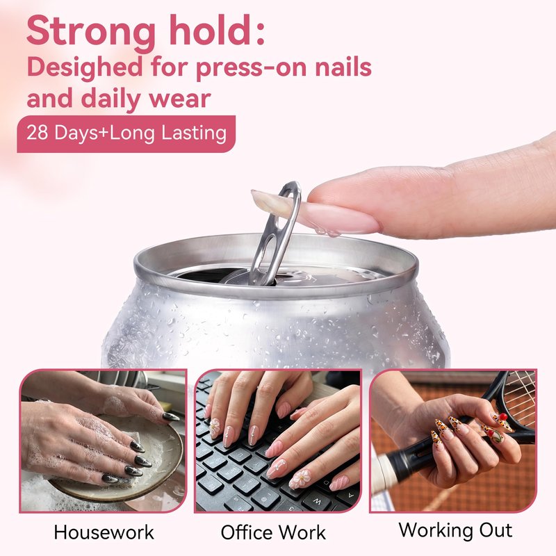 Makartt Press On Nail Glue: No UV Lamp Needed, 20s Air Dry Adjustable for Beginners, Strong Hold, Semi-Solid Precise Control, Easy for Press-On Users At-Home DIY, Hema-Free for Sensitive Nails 10ml*2
