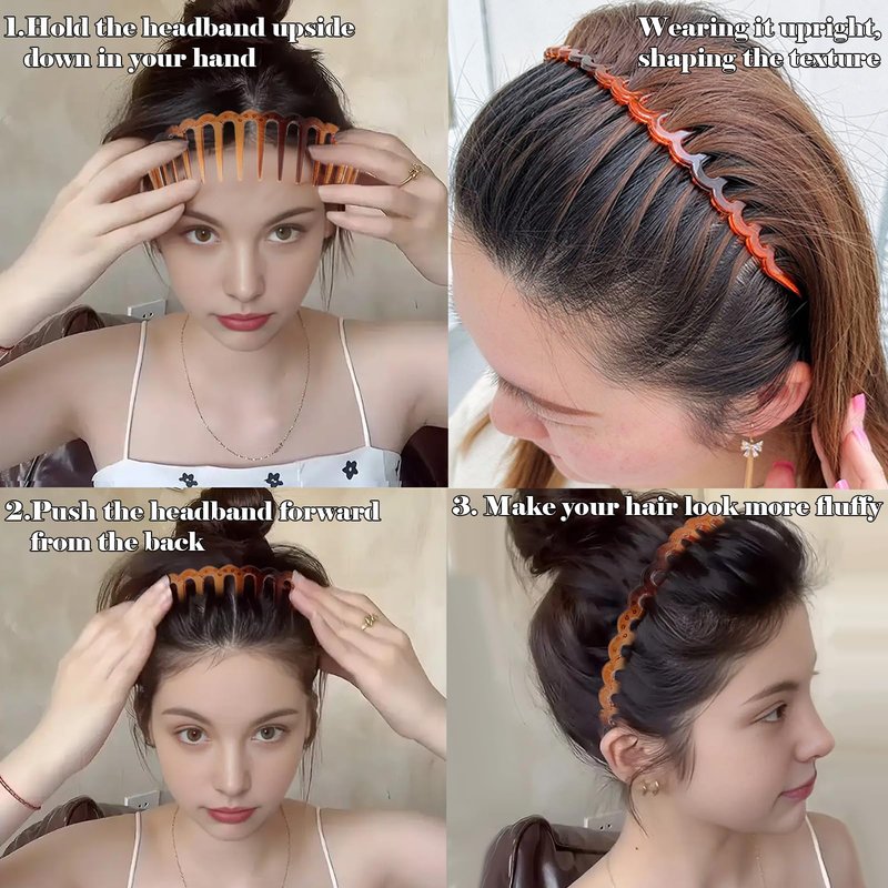 Drnytunk Plastic Headbands with Teeth,Headbands for Women Men Non Slip,Comb Hair Bands Accessory for Teen Girls