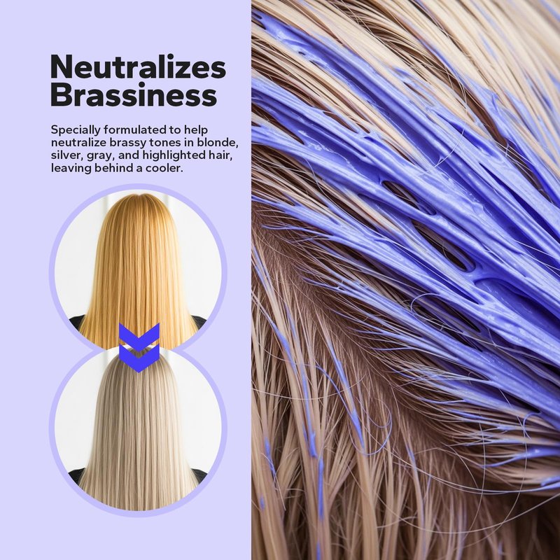 HyperHair Purple Hair Mask (8.45 Fl Oz), Purple Conditioner for Bleached Women & Men, Toner for Blonde Hairs, Deep Conditioning Hair Mask for Neutralizing Brass & Yellow Tones