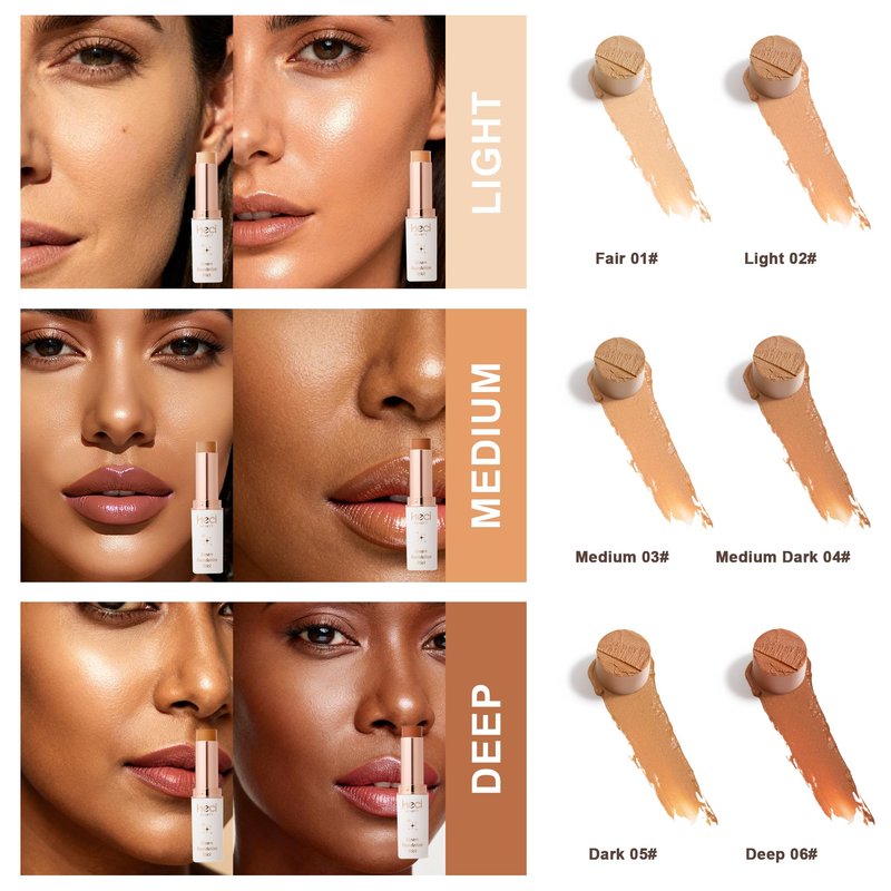 HECI BEAUTY Tinted Foundation Stick, Balm to Cream Foundation with Light to Medium Coverage, Infused with Hydrating Ingredients - Fair 01, 0.25 oz