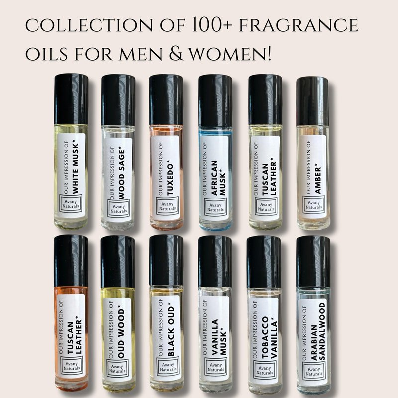 Avany Naturals Replicant Cologne For Men - Mini Fragrance Body Oil, Sample Cologne for Men, Roller Perfume, 4 Pc (Manly Set)