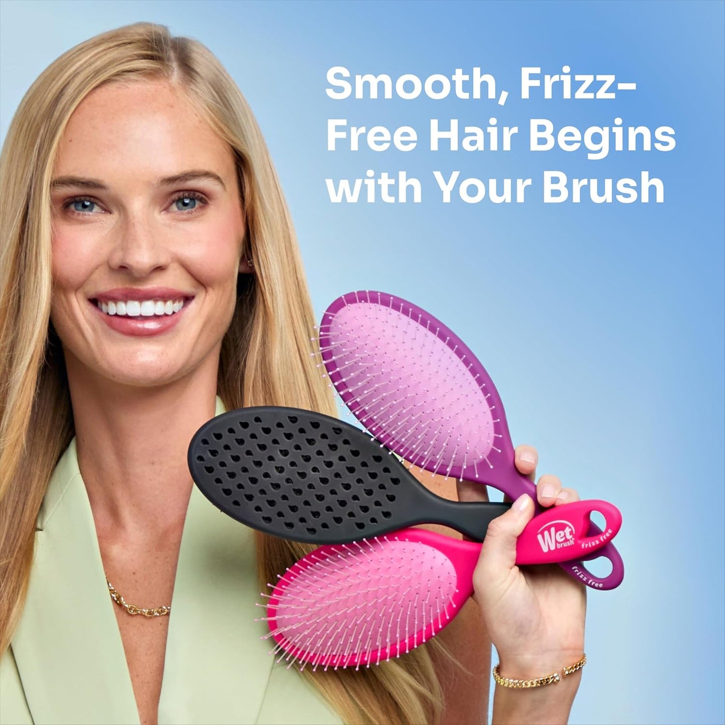 Wet Brush Frizz-Free Detangler Brush - Ionic Technology for Smooth, Frizz Control | Purple, All Hair Types